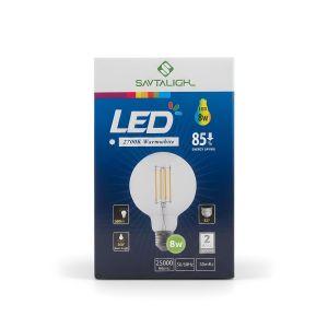 Ampoule LED - Filament - Éclairage Globe - Blanc Chaud 2700K G95