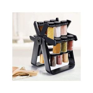 Présentoir À Épices 18 Pots Verre - Étagère À Épices,Rotative 360°,Étagère à épices