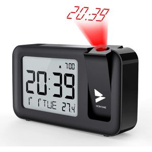 Horloge numérique à écran tactile avec  alarme/calendrier/température/humidité - Blanc