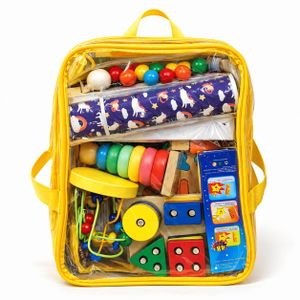 Sac à Jouets d'Intelligence en Bois Complet 9-en-1 - Apprentissage des Formes et Couleurs