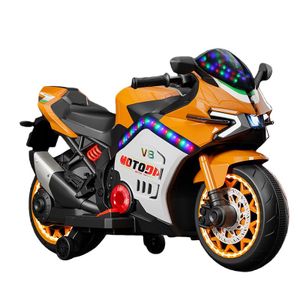 Moto électrique 12V sportif avec lumière et son pour enfant - Orange