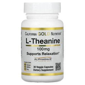 California Gold Nutrition L-théanine, relaxation, concentration et calme 100 mg, 30 capsules