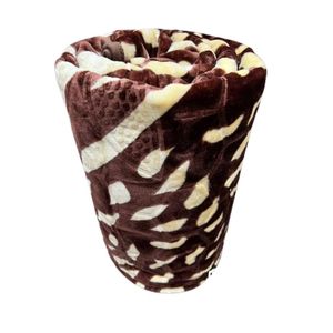 Couverture chauffantes hiver motif tigre marron 