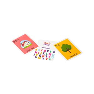 Cartes Éducatives - Carton Illustré - Apprentissage de l'Alphabet - Multicolore