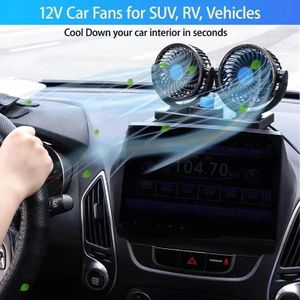 Ventilateur de Véhicule Haute Performance – Double Tête Rotative 360°  Installation Facile pour Voiture et Camion