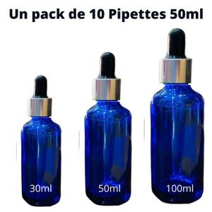 Flacon pipette compte-gouttes vide en verre 50 ml