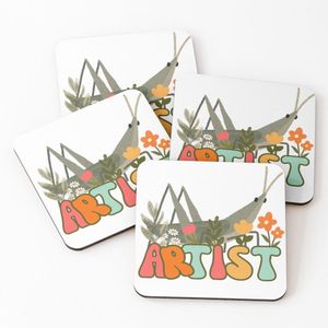 4 Dessous de Verre Artiste floral rétro Grasshopper sous tasse unique 