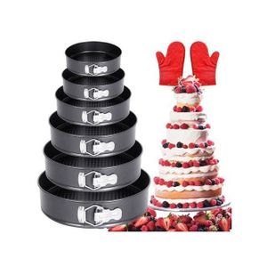 Set de 6 Moules à Gâteaux à Charnière – Ensemble de Pâtisserie Complet avec Fonds Amovibles