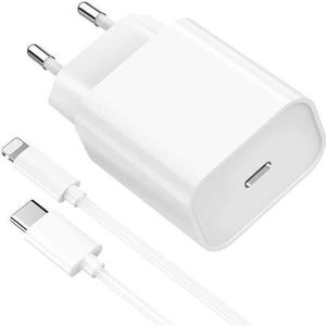 Generic Adaptateur Secteur USB-C 20W pour iPhone 12 pro max 11 pro + cable  type c à prix pas cher