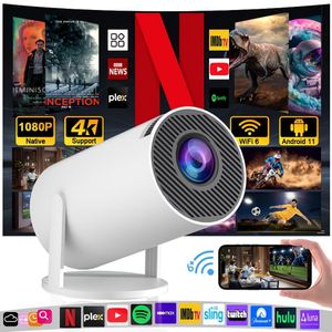 Projecteur Intelligent Android Full HD 1080P Natif - 300 ANSI Lumens, Wi-Fi Intégré, Support 4K - Vidéoprojecteur Cinéma Maison Portable