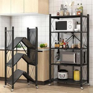 Étagères de rangement pliantes multifonctionnelles en métal 4 à couches