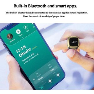 Bague intelligente tasbih digital, compteur zikr avec écran OLED, rappel prière automatique, bague musulmane rechargeable pratique