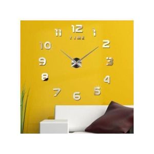 Diy Clock Grande horloge montre murale 3D à quartz, géante pendule de cuisine décorative