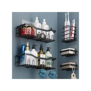 Organisateur de douche - Pack de 5 - Grande capacité - Adhésif renforcé - Acier inoxydable