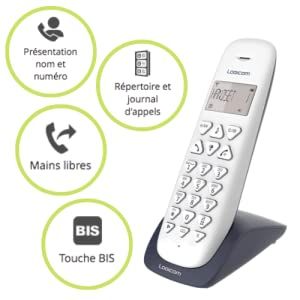 Logicom Confort 155T Téléphone fixe sans fil (avec répondeur) Blanc