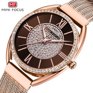 MINI FOCUS Montre Étanche pour Femme Bracelet en Acier