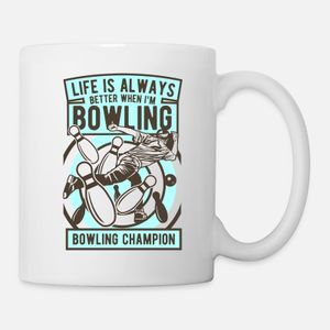 Bowling Champion Tshirt Mug, Haut Qualité , كأس ,كوب مخصص ,هدية عيد ميلاد
