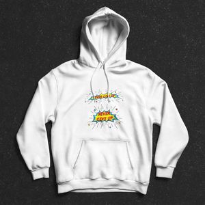 هودي سويت شيرت بغطاء للرأس للرجال - ابيض - Never Give Up