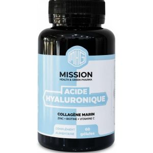 Acide Hyaluronique - Confort Articulaire & Anti-âge - Collagène Marin, Zinc, Biotine, Vitamine C - 60 Gélules