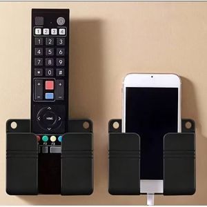 2 SUPPORTS DE TELEPHONE MURAUX AVEC AUTO COLLANT  BOITE DE RANGEMENT MURALE SANS PERCAGE  ORGANISATEURS DE TELECOMMANDE  CONVIENT POUR  CHEVET SALLE DE BAIN CUISINE SALON   POUR CHARGER TELEPHONE 