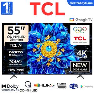 TCL QD Mini LED – SMART TV - GOOGLE TV – 4K UHD 144HZ VRR – HDR10 - LED Dimming TV 