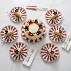 Set à gâteau - AYA HOME - 7 pièces - Porcelaine  - Compatible lave-vaisselle