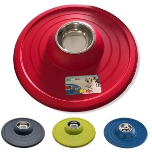 Gamelle pour chien - Acier inoxydable et plastique - Anti-déversement - Rouge