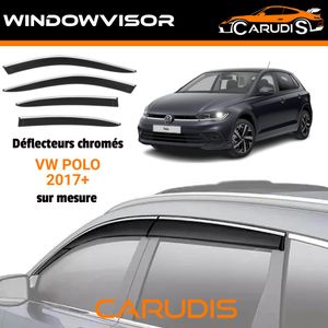 واقيات هواء سوداء كرومية مخصصة لسيارة VW Polo (أربع قطع) - تثبيت باستخدام لاصق 3M