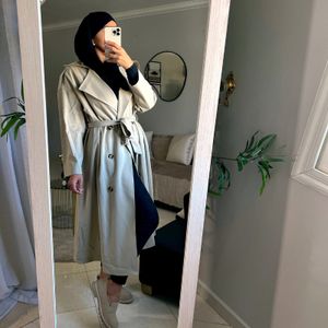 SHEIN Trench coat manteau trench pour femmes trench maxi impermeable beige trench blanc casse style classique long avec manches longues et poches. Trench pratique pour hiver automne et printemps. Parf...