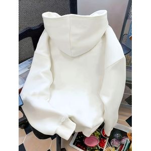 Vêtements d'automne, Vêtements d'hiver, Sweat à capuche, Sweat à capuche à imprimé de fleurs de papillons dessinés à la main dans le style littéraire, Haut facile et polyvalent, Sweat à manches longues décontracté ample surdimensionné, avec poches, Conv