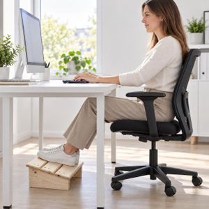 Repose-Pieds de Bureau en Bois – Support Sous les Pieds Ergonomique