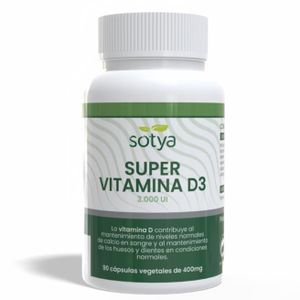 SOTYA Super Vitamine D3 3000 UI, 90 gélules végétales de 400 mg
