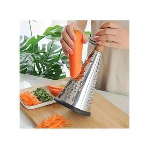 Râpe Multifonction de Cuisine – Acier Argenté & Poignée Bois