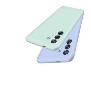 pack Coque pour Samsung Galaxy S21 FE silicone liquide souple Protection intégrale contre les chocs vert+bleuciel