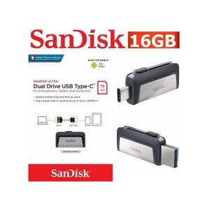 Clé USB Sandisk Ultra Dual Drive USB Type-C 16 Go ⎪1er réseau de Revendeurs  Agrées Apple au Maroc