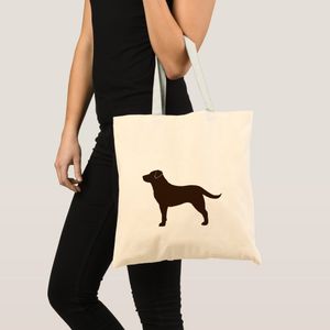 Tote bag Silhouette of Labrador Dog Dog at Choco Unique, haute qualité