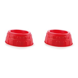 EUREKAKIDS Lot de 2 Moules de Plage en Plastique Résistant - Forme Colisée pour Jeu de Sable Créatif - Rouge, Âge 18M+