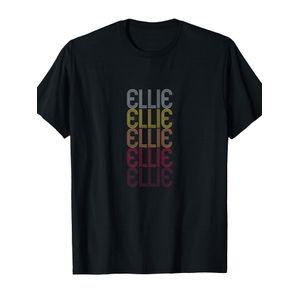 Un T-shirt noir à col rond conçu pour Ellie, idéal pour son anniversaire ou Noël. Ce haut à manches courtes décontracté et confortable est parfait pour toutes les saisons et constitue un excellent cadeau pour tous.