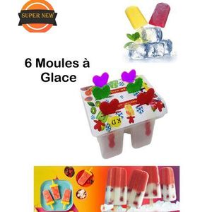 Ensemble de 6 moules à glace en plastique - Créez vos crèmes glacées maison facilement