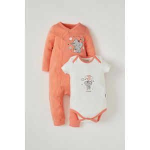 Defacto Ensemble imprimé éléphant coupe classique pour bébé fille - T5963A2 - Sable