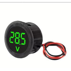 Voltmètre Numérique LED DC 4-100V Rond – Affichage Digital 2 Fils – Testeur et Moniteur de Tension