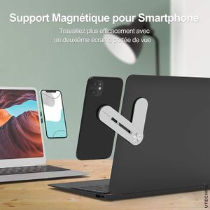 Support téléphone magnétique En alliage d'aliminium pour pc portable