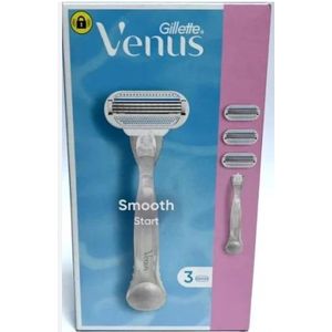 Gillette Venus Rasoir Smooth,  Bande lubrifiante , 3 lames  + 3 Recharges conçues pour un rasage étroit et lisse