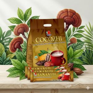 Dxn  Cocozhi Boisson Chocolatée Énergétique au Ganoderma – 20 Sachets – Énergie Naturelle & Goût Cacao Crémeux