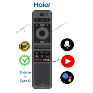 Haier Télécommande Vocale Original – Solaire & Type-C –, YouTube, Google Assistant