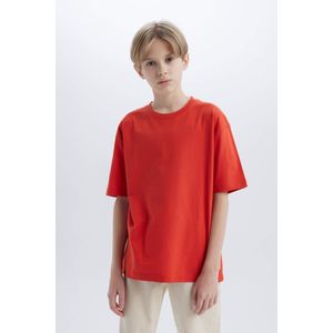 Defacto تيشيرت نص كم بيزك اوفر سايز بياقة مستديرة