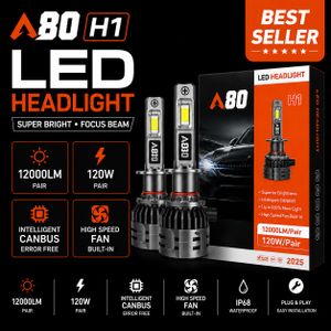 مصباح LED H1 A80 AR4 عالي الأداء للسيارات يوفر إضاءة قوية
