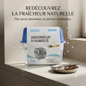 Pack Déshumidificateur Portable à Cristaux Absorbants – Anti Humidité Sans Électricité et Réutilisable – Déshumidificateur Maison pour Chambre, Cuisine, Salle de Bain, Armoire et Bureau Jusqu’à 25 m² – Améliore la Qualité de l’Air Intérieur - Vanille