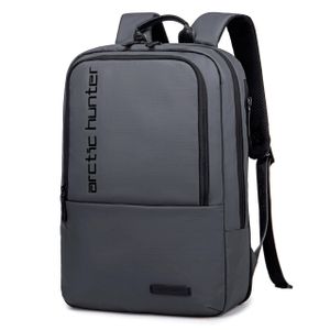Arctic Hunter Sac à dos professionnel gris en polyester avec design minimal et fermeture éclair
