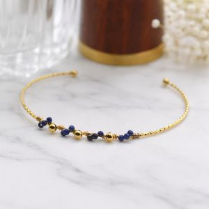 Gen Bracelet fin ouvert plaqué or 18K